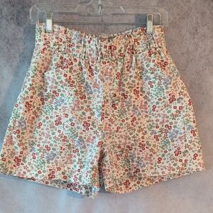 Levi's S High Waist Floral Sinched 100% Cotton Denim Shorts